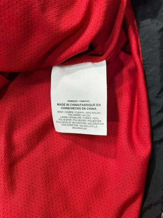 Nike Air Jordan Red & Black Hooded Windbreaker Jacket Size S Nylon Polyester Men - Picture 6 of 6